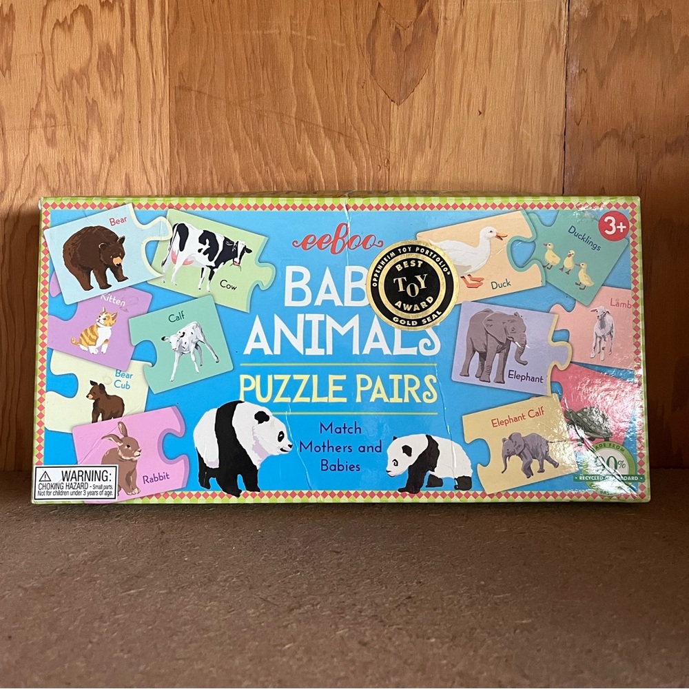 eeboo Baby Animals Puzzle Pairs game